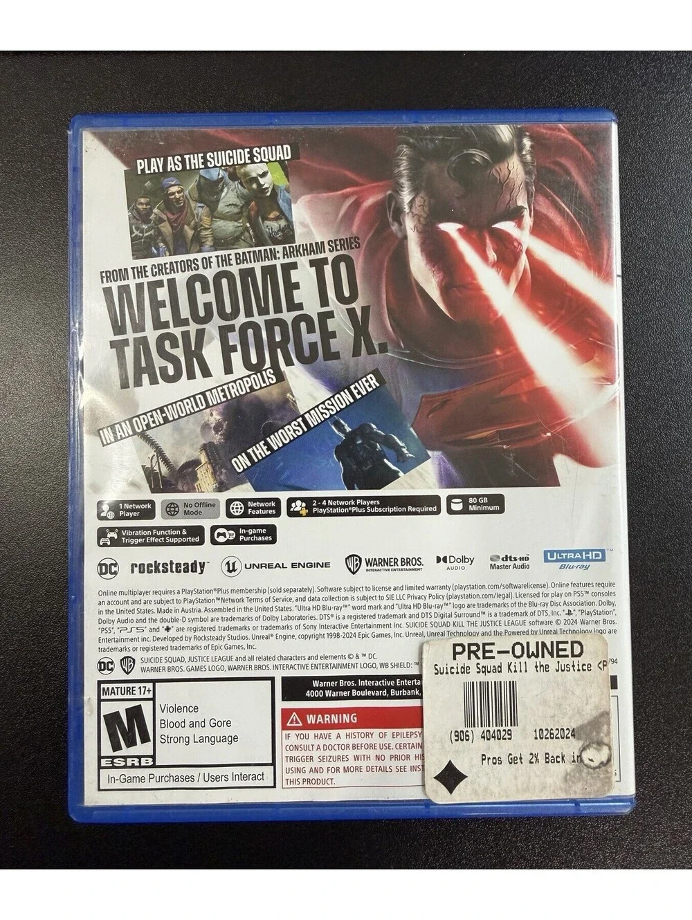 Suicide Squad Kill the Justice League [Standard Edition]  PS5 Clean TESTED